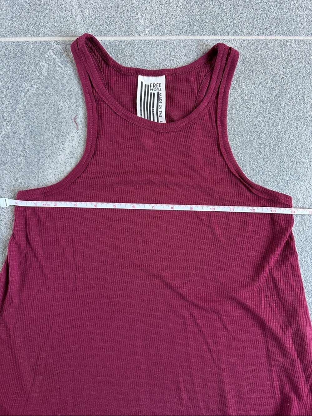 NWOT Free People Lightweight Flowy Ribbed Racerback Burgundy Long Beach Tank XS - Picture 14 of 16